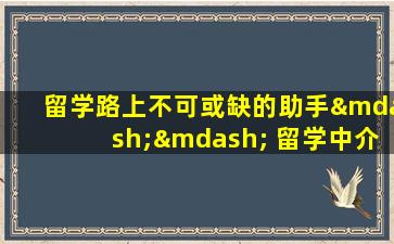 留学路上不可或缺的助手—— 留学中介扮演什么角色？